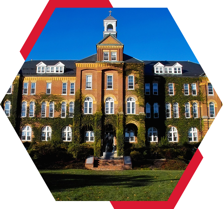 A large building with many windows and a clock tower.