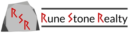 A black and white picture of the rune store logo.